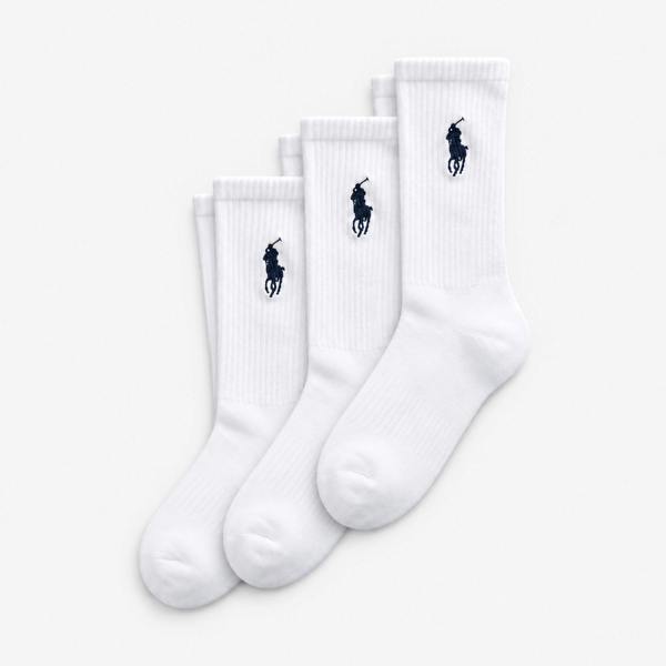 Polo Ralph Lauren EMBROIDBIGPP Crew Socks Socks   in  White