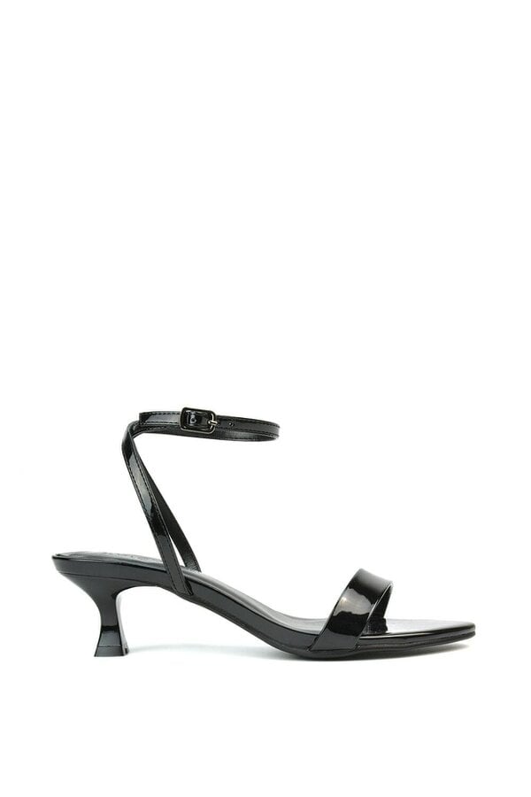 XY LONDON Kitten Low Heel Strappy Sandal Two Part Heeled Shoes