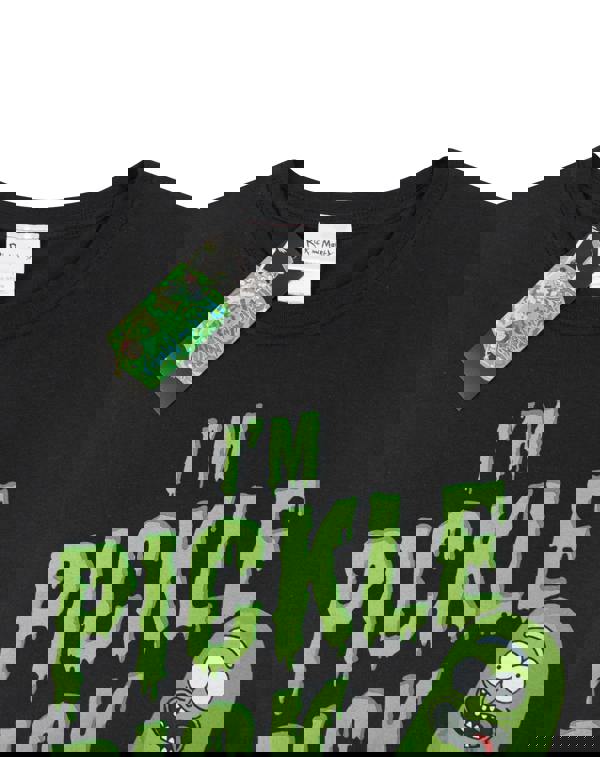 Rick And Morty Mens Black I'M Pickle Rick Slogan Graphic Short Sleeved T-Shirt