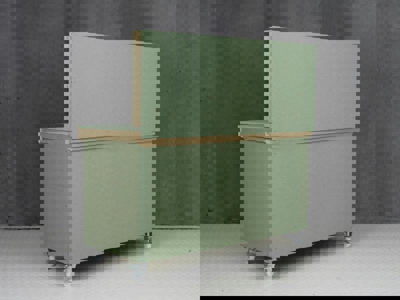 Arbor Garden Solutions Wooden UniMDF Moisture Resistant Workbench With Lockable Cupboard (V.9) With Back panel, Wheels