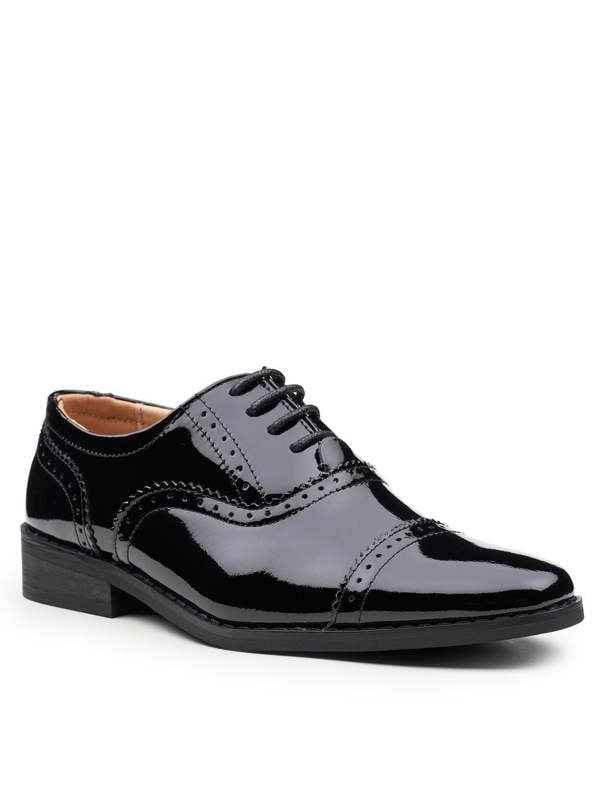 Boys black leather holy communion shoes