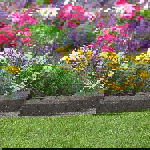 Nicoman Recycled Rubber Roman Stone Garden Border 1.2m - Grey