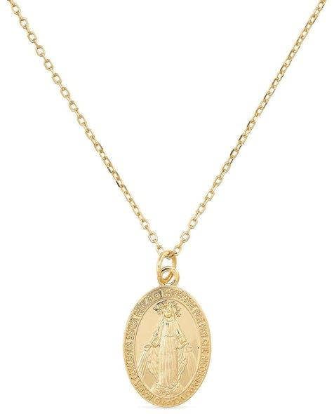 Dainty 14K Gold Virgin Mary Miraculous Medal Choker Necklace - Necklaces - Elk & Bloom
