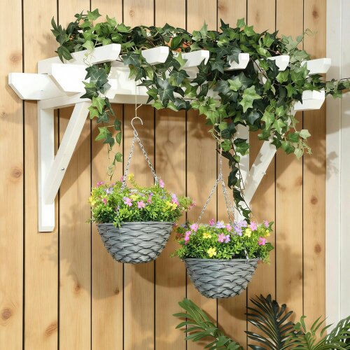 Wyld Haus Viravi Set Of 2 Hanging Artificial Cosmos Flower Displays In Mixed Colours