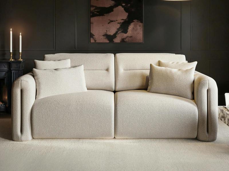 Mabel 3 Seater Sofa Beige Chenille