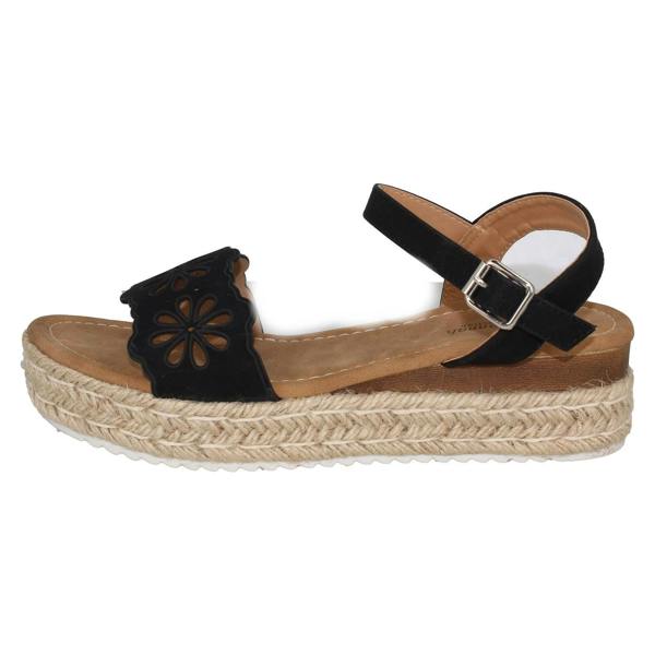 Savannah Ladies Savannah Mid Wedge Heel Wide Fit Sandals F12041