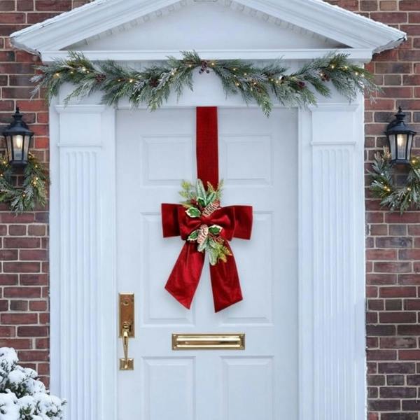Garden Greatness Luxurious Christmas Over The Door Bow