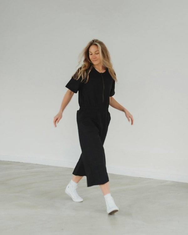 Ethel Black Jumpsuit with zip at the front - image 2
