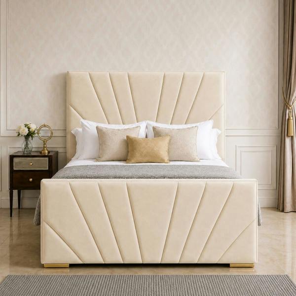 Paradise Beds Novelle Upholstered Bed Frame with Matching Headboard and Footboard