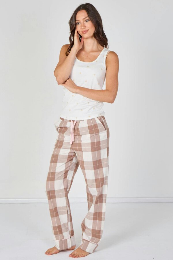 Check Pyjama Set – Soft, Breathable & Comfortable Sleepwear - Brown