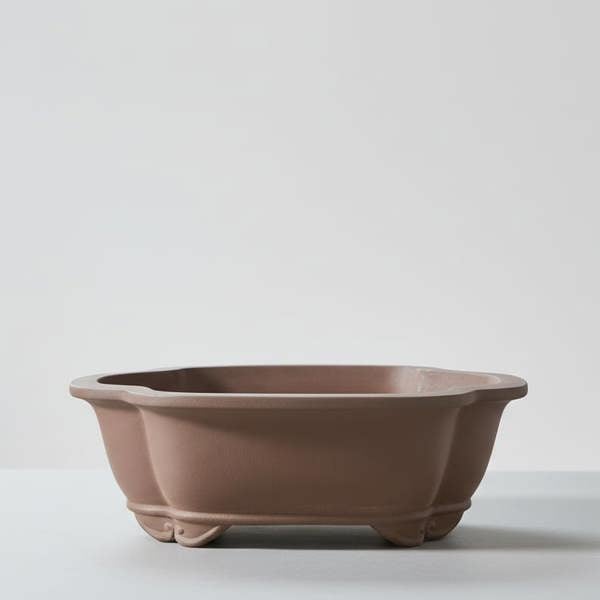 Yorkshire Bonsai 37cm Unglazed Bonsai Pot | Floral | 37cm x 30cm x 13cm | Brown