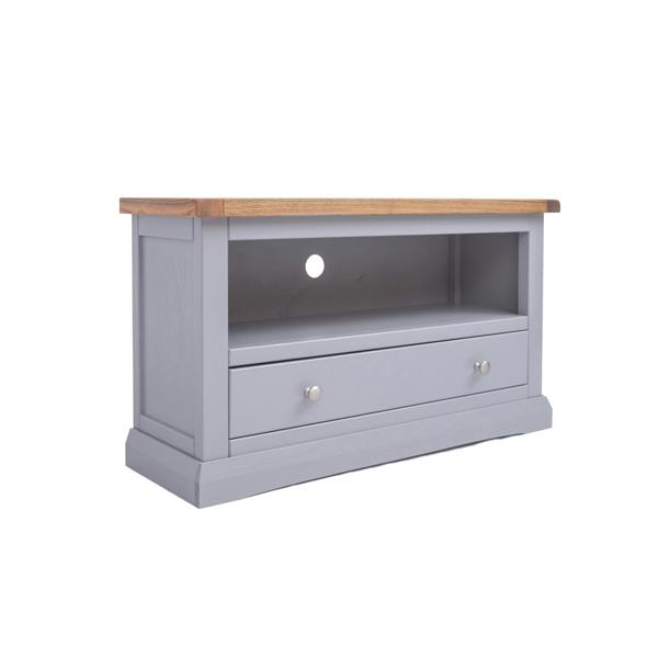 Cabinet Bits Rocca Grey 1 Drawer TV Cabinet Chrome Knob