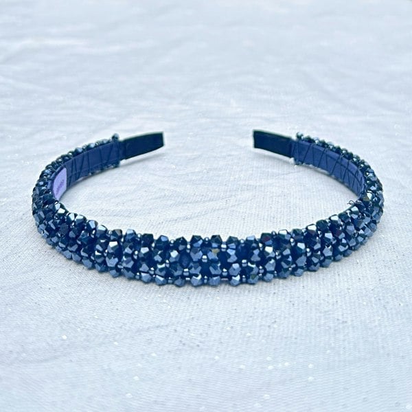 Navy Headband Thin Headband Sparkly