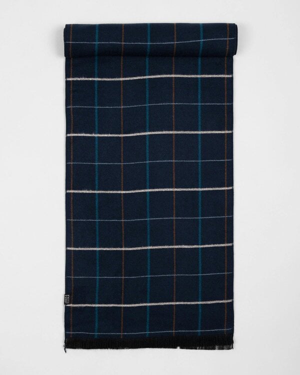 Steel & Jelly Kilsby – Navy Multi Colour Check Scarf