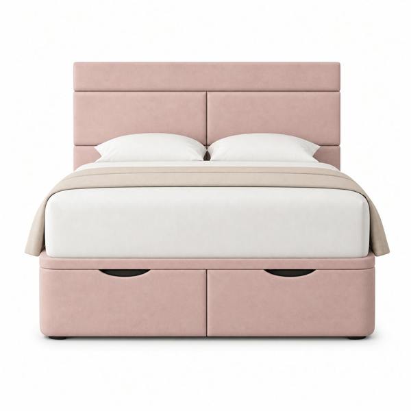 Great British Beds Athens Divan Ottoman Bed - Pink Plush