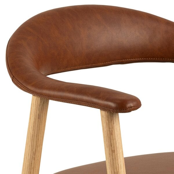 Wyld Haus Set of 2 Melbourne Brown Faux Leather Dining Chair With Armrest