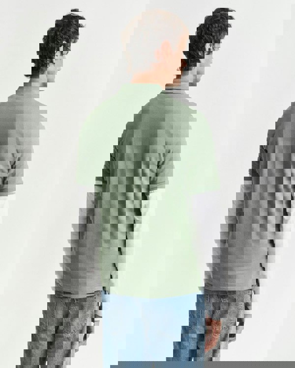 GANT Mens Regular Fit Short Sleeve Shield Logo Pique Polo - 362 Kalamata Green