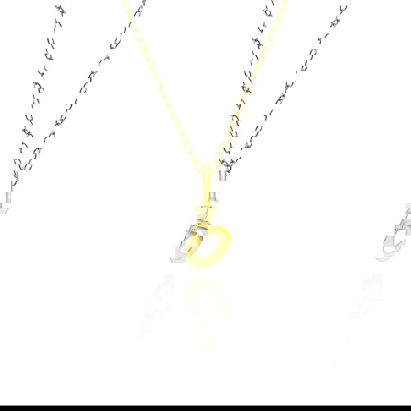191P0773019 Alphabet Letter B Diamond pendant in 9ct Yellow Gold Front