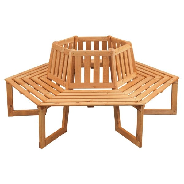 Promex Tree Seat - Solid Wood Garden Tree Bench