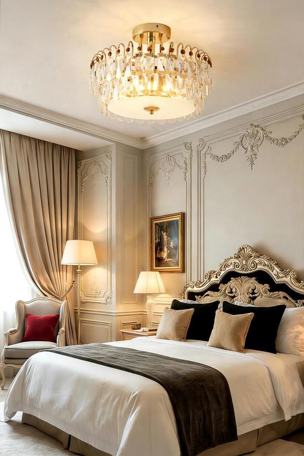 Semi Flush Mount Crystal Ceiling Light