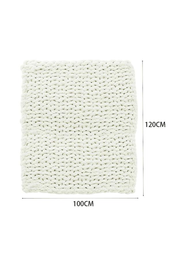 Living and Home Chunky Knit Throw Blanket 100x120cm