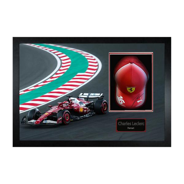 Charles Leclerc Signed Ferrari F1 Cap Iconic Frame (ACG Cert)