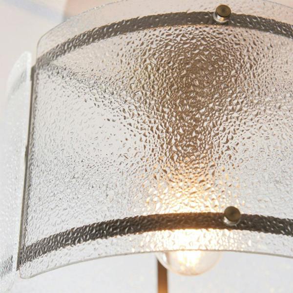 Pagazzi Lighting Traynor Clear And Antique Brass Flush Ceiling Light
