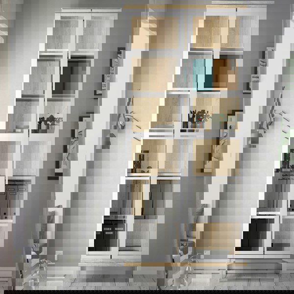 Furniture To Go Display Cabinet Glazed 2 Doors in White and Oak