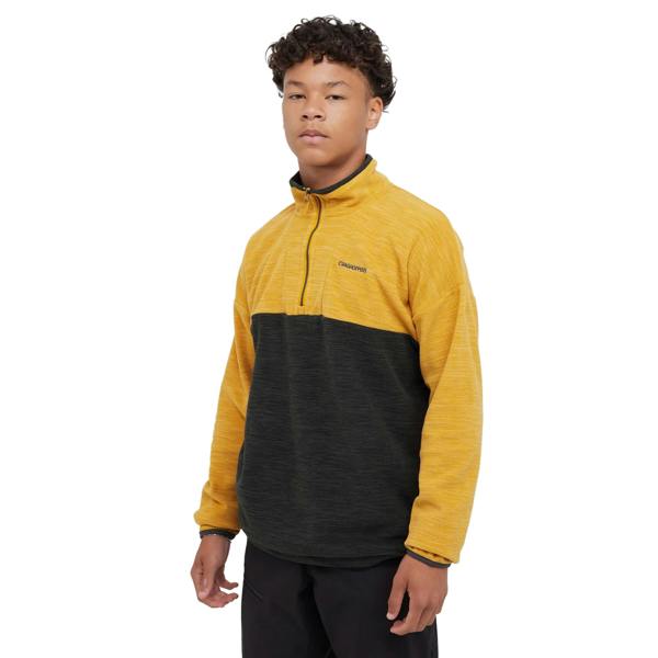 Craghoppers Mens Esk Colour Block Melange Half Zip Fleece Top - Black Pepper Marl - 