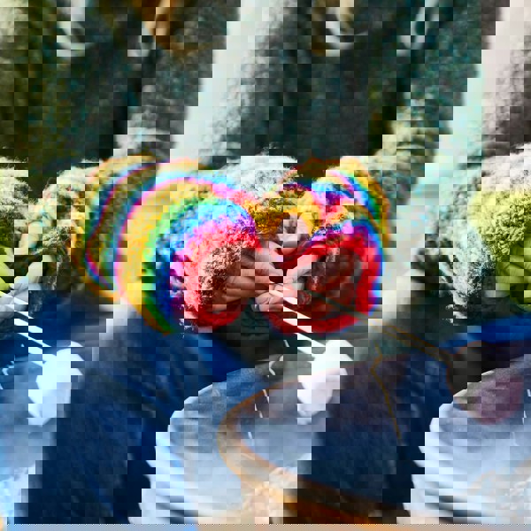 Paper High Woollen Rainbow Handwarmer Gloves