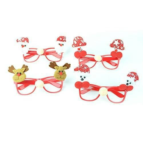 4 Pack Novelty Christmas Party Glasses, Multicolour Plastic Fancy Dress Accessories image 7
