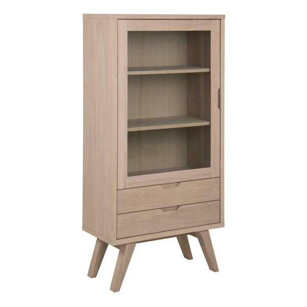 Wyld Haus Kotka White Oak Wood Display Cabinet 2 Drawers 2 Shelves