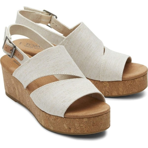 TOMS Claudine Wedge Womens - Natural