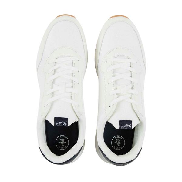 Original Penguin Mens Lotus Canvas Flat Trainers - White - 