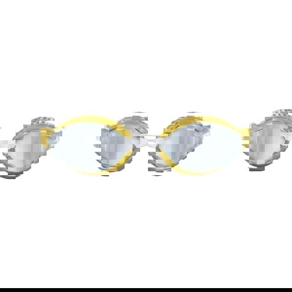Arena Airspeed gold and white mirror swim goggle with clear lenses