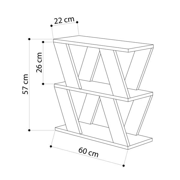 Decortie Lazena Modern 3-Tier Side Table, Slim Particleboard End Table H55.4cm