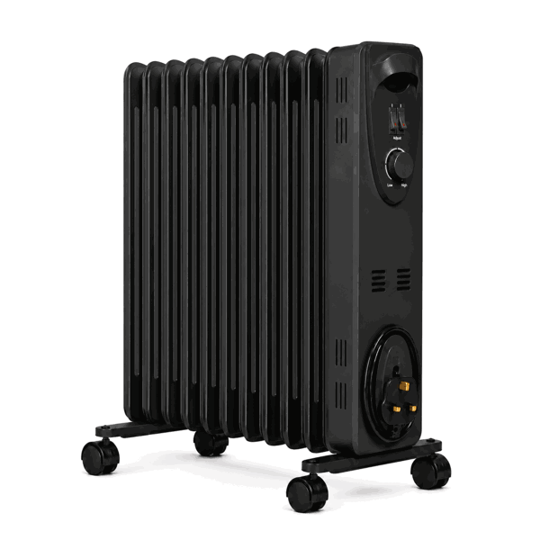 MYLEK Oil Filled Radiator 2500W Portable Heater Thermostat 3 Heat Settings Grey