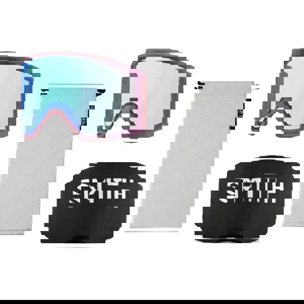 Smith Ski Goggles Squad Mag 0OZ M5 White Vapor ChromaPop Everyday Rose Gold Mirror & CP Storm Rose Flash
