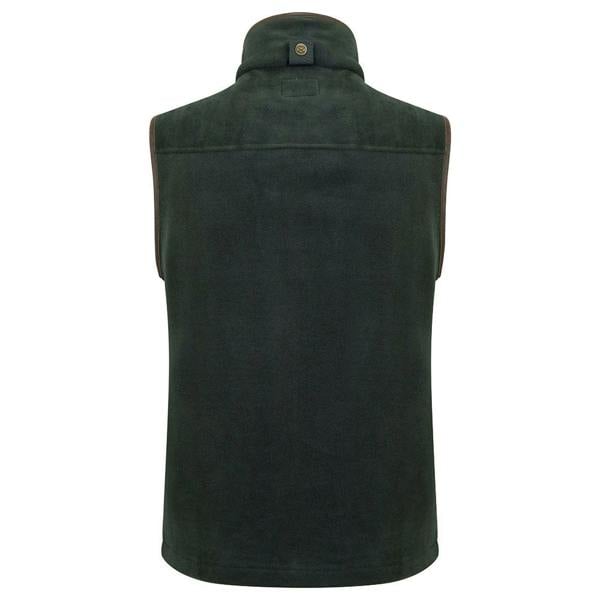 Back of Hoggs of Fife Stenton Technical Fleece Gilet showing durable country fit for outdoor work