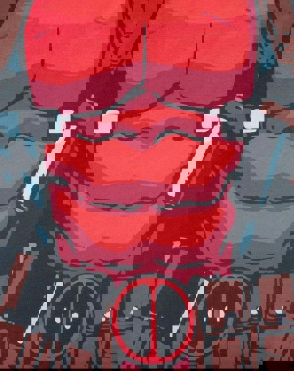 Marvel Mens Red Deadpool Short Sleeved T-Shirt