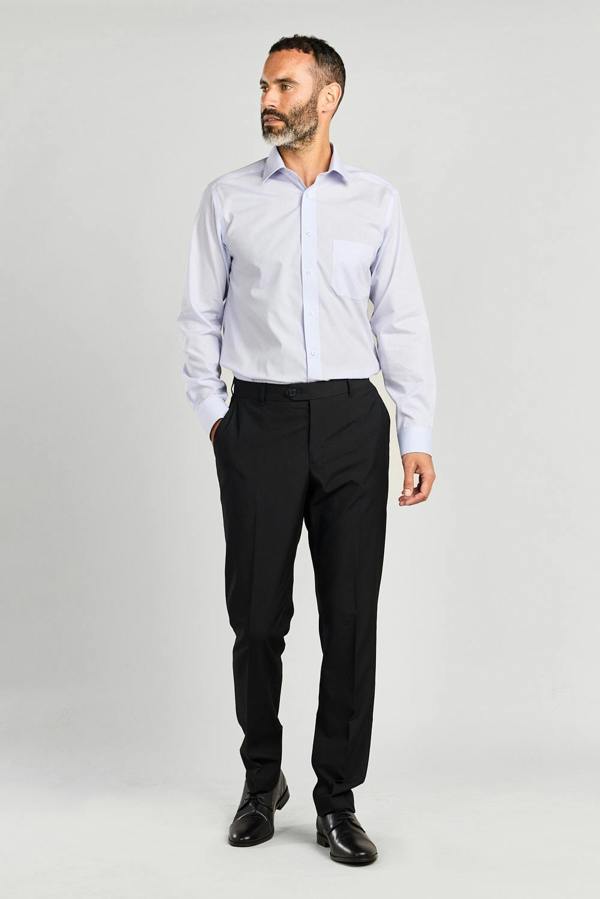 Ice Grey Long Sleeve Cotton Rich Non-Iron Shirt
