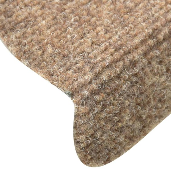 Berkfield Self-adhesive Stair Mats 15 pcs Cream 65x21x4 cm Needle Punch