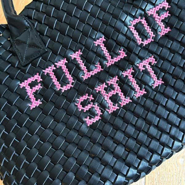 Lilly Loves Vegan Pink FULL OF SHIT woven Handbag