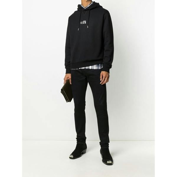 Dsquared Small Icon Print Hoodie   in  Black