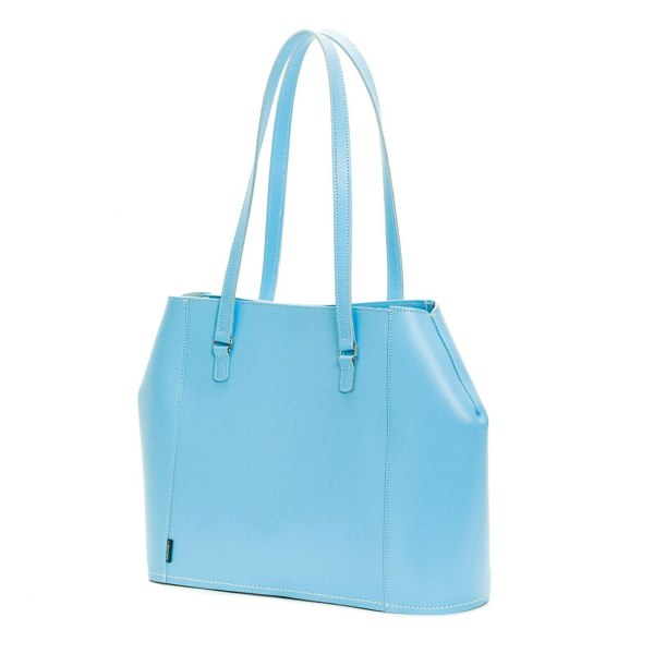 Zatchels Leather Tote Bag - Pastel Baby Blue