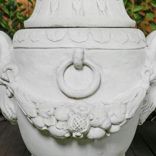 Pair of Urns With Mythical Horned Man Design 