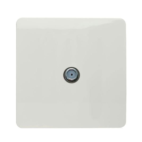 Trendi Switch 1 Gang Male F-Type Satellite Television Socket in Ice White