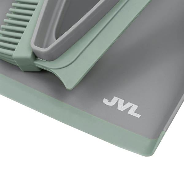 JVL Rubber Dust Pan And Brush - Grey