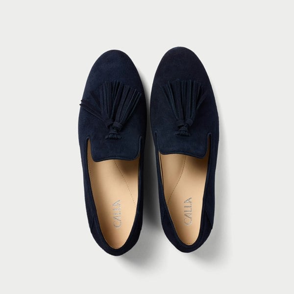 Calla Freya - Deep Navy Suede Loafers