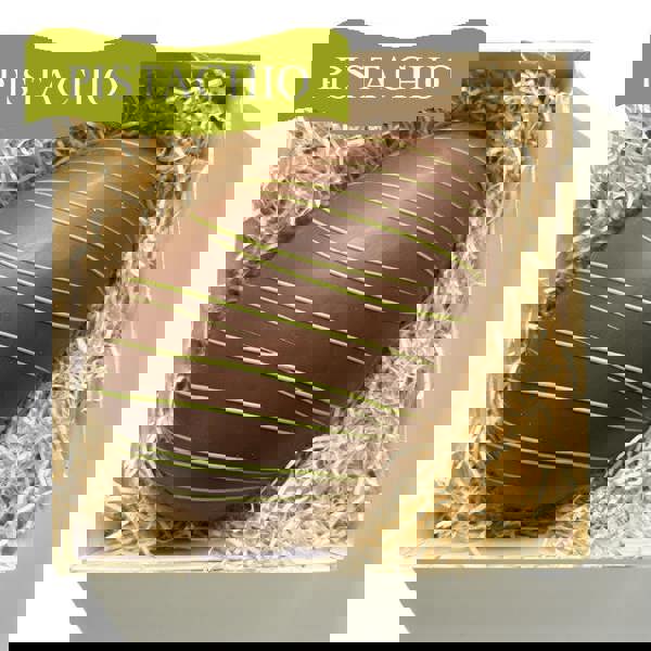 CHOC ON CHOC Giant Pistachio and Candyfloss Easter Egg Half